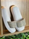 chinelo alto strass branco