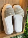chinelo alto strass branco