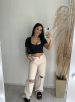 cropped decote drapeado donna chica preto
