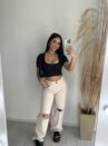 cropped decote drapeado donna chica preto