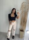 cropped decote drapeado donna chica preto