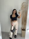 cropped decote drapeado donna chica preto