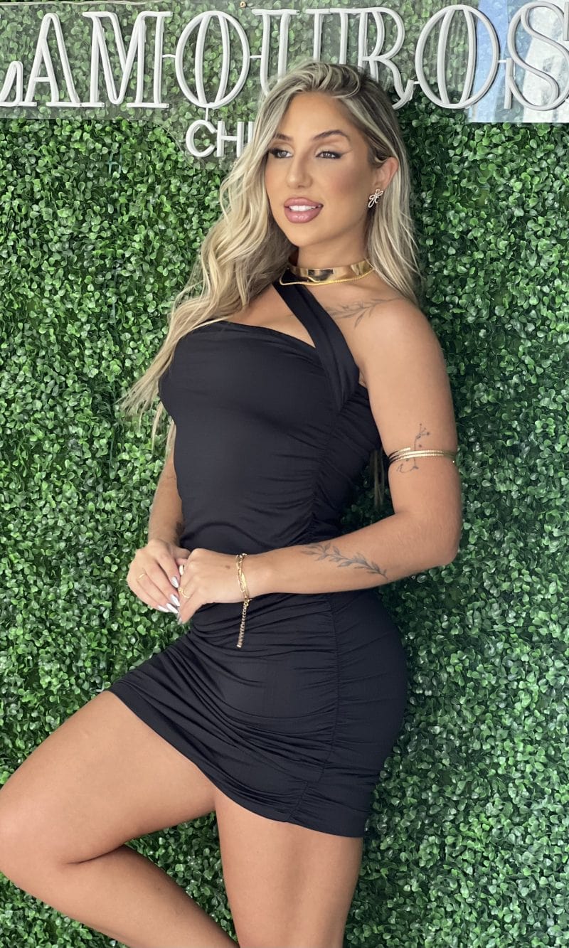 vestido midi glória preto
