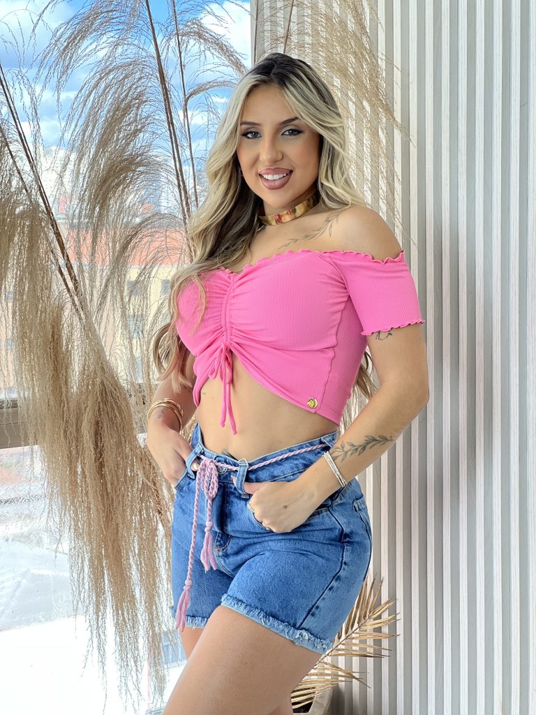 cropped drapeado picô donna chica rosa chiclete cropped drapeado picô donna chica rosa chiclete