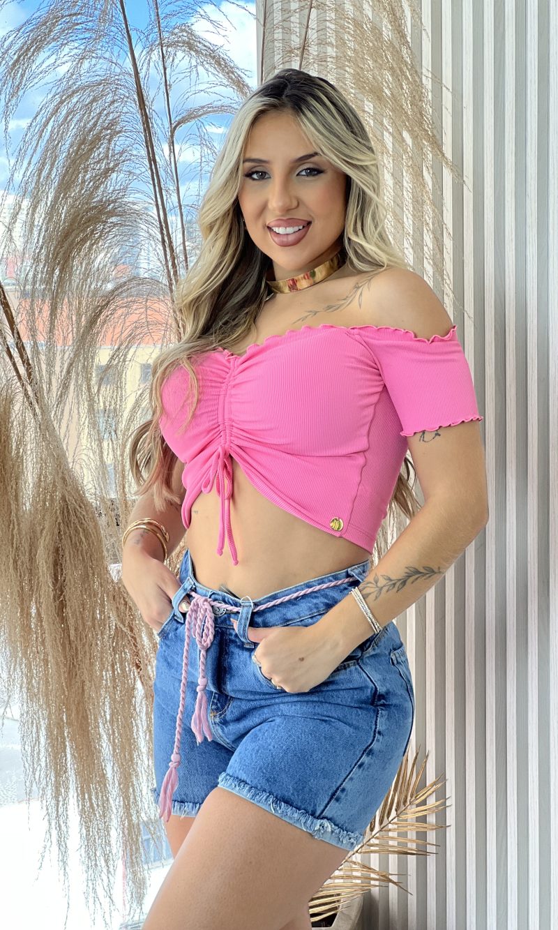 cropped drapeado picô donna chica rosa chiclete cropped drapeado picô donna chica rosa chiclete