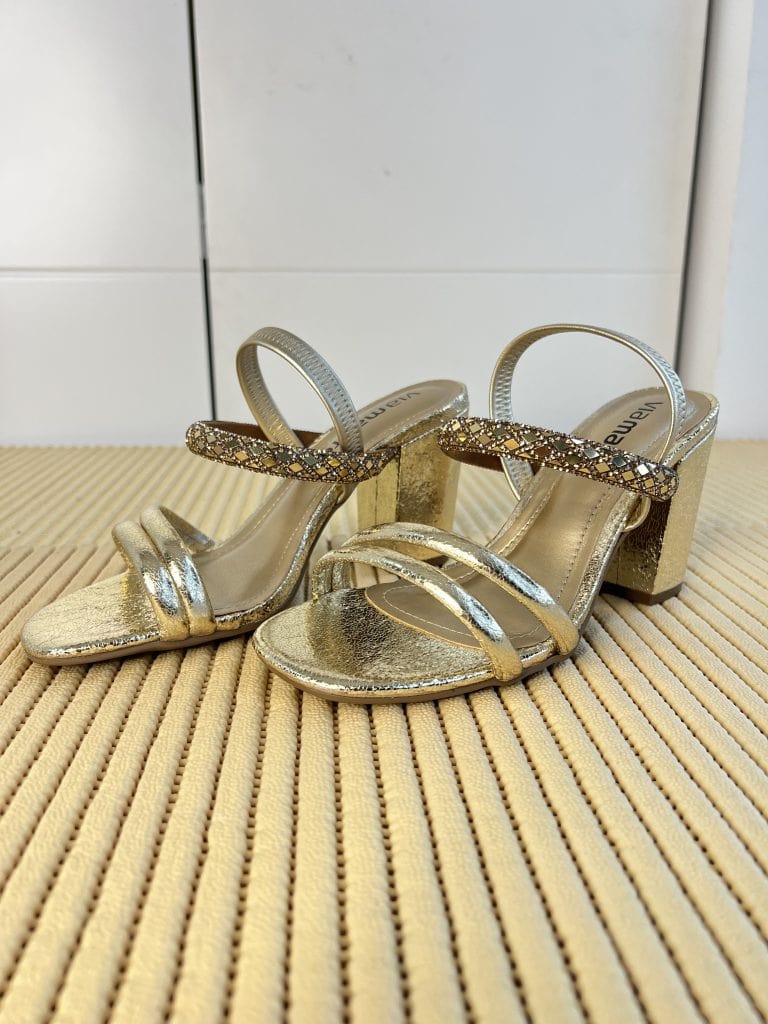 sandália salto alto dourado via marte 164 006 01 sandália salto alto dourado via marte 164 006 01