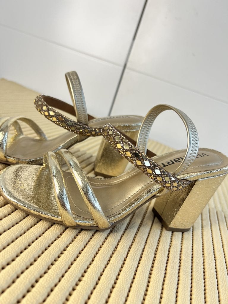 sandália salto alto dourado via marte 164 006 01 sandália salto alto dourado via marte 164 006 01