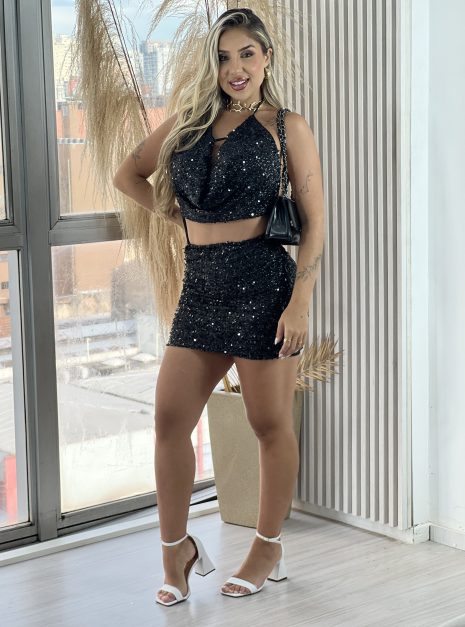 conjunto paetê estrela