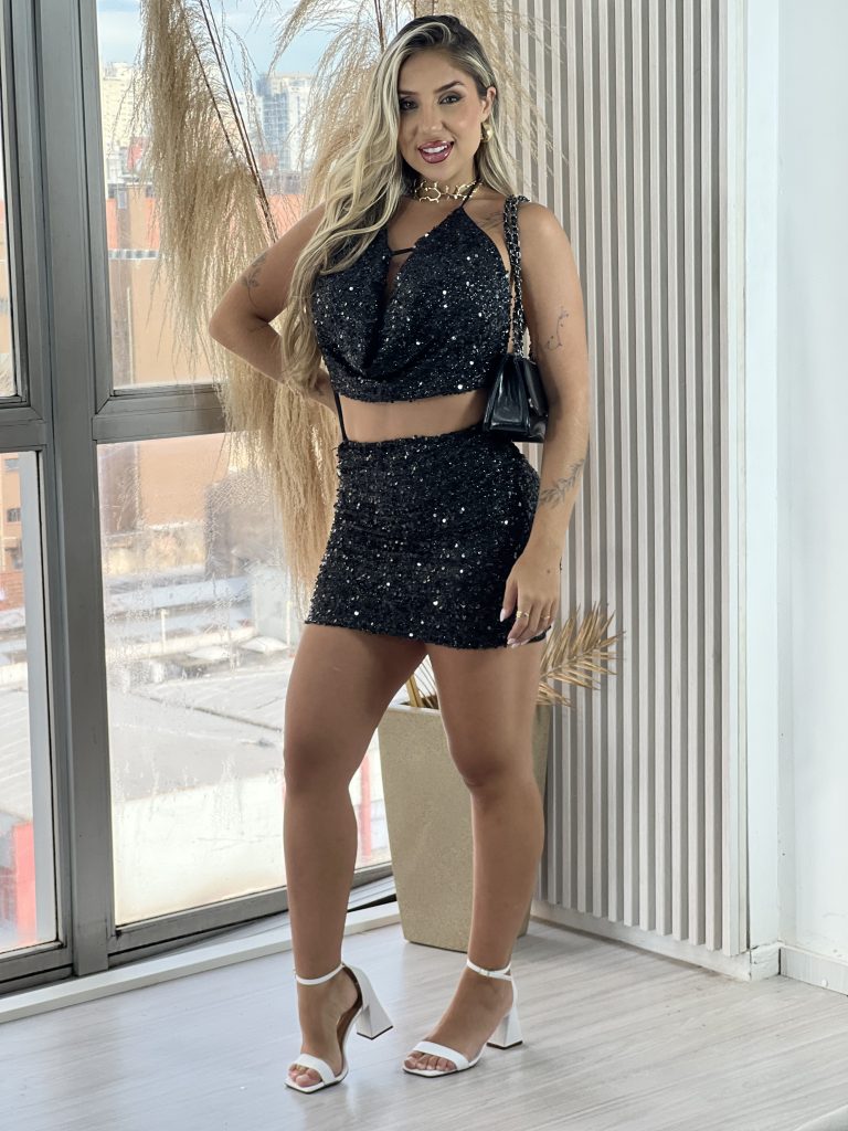 conjunto paetê estrela