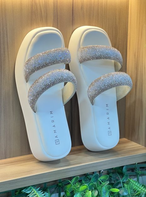 chinelo papete 2tiras off white ramarim 24 39207