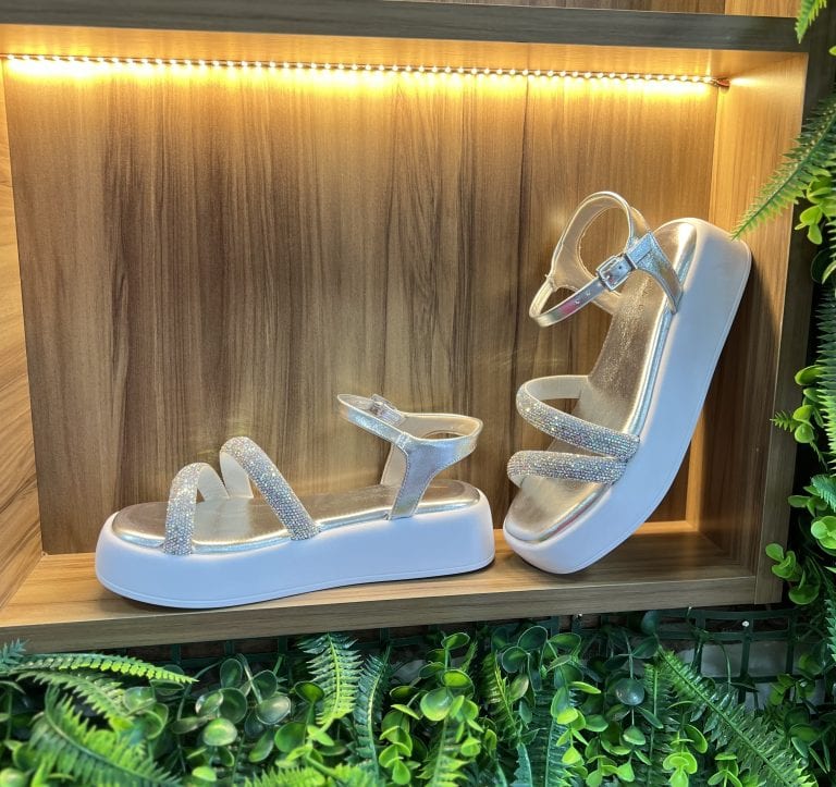 sandália papete branca/prata ramarim 24 39202 sandália papete branca/prata ramarim 24 39202