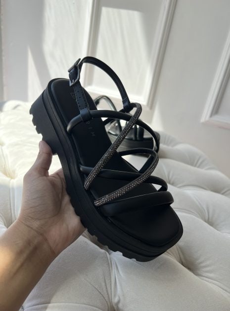 sandália tratorada preto ramarim 24 38203