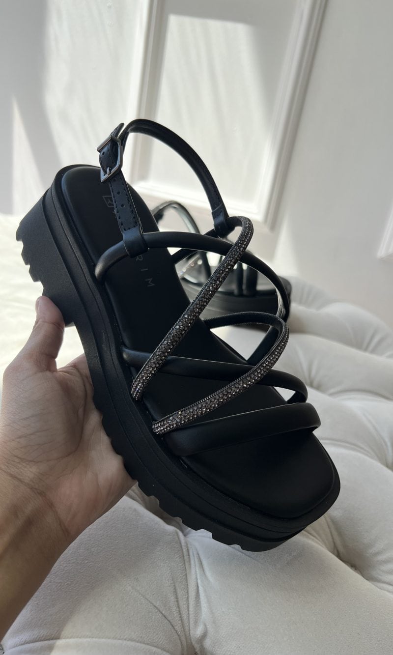 sandália tratorada preto ramarim 24 38203