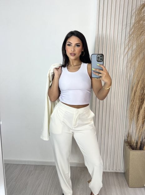 calça regina off white