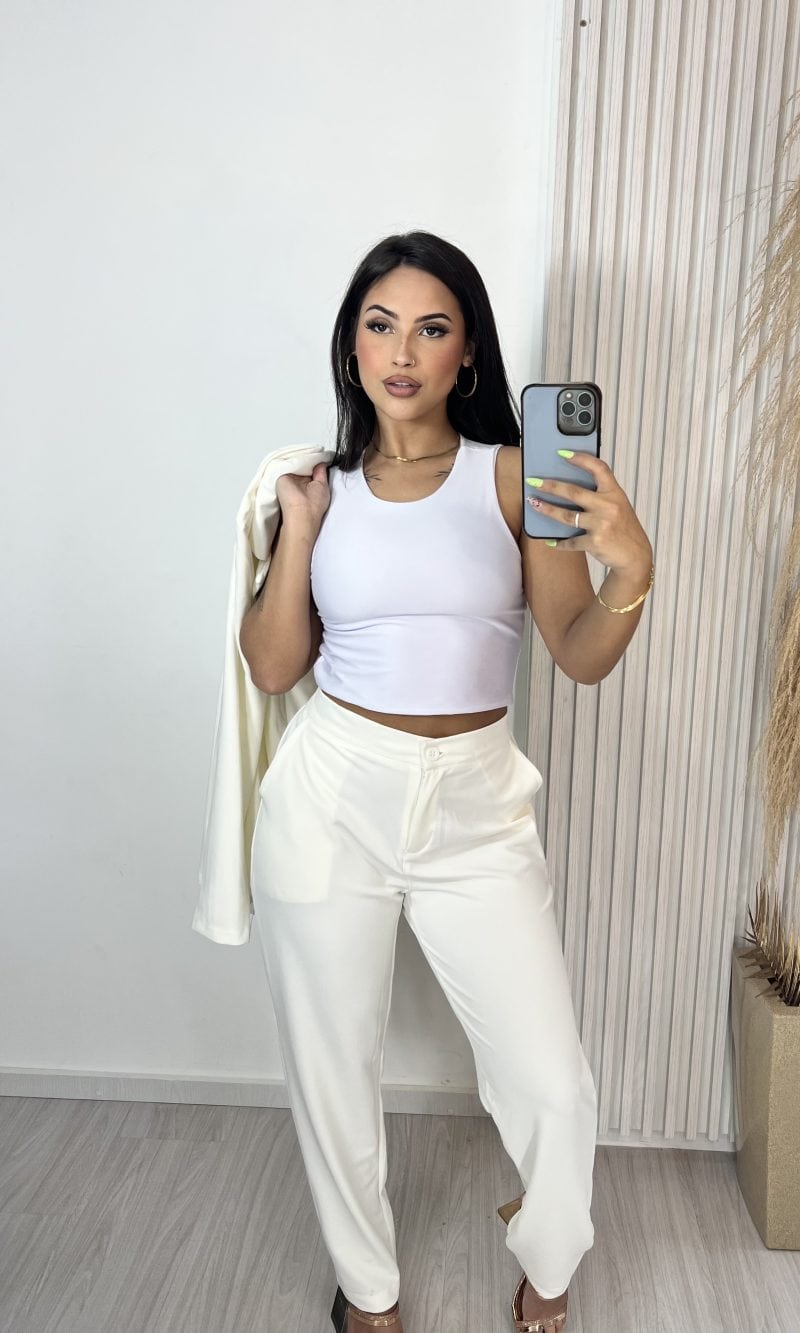 calça regina off white