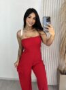 macacão longo adriely vermelho