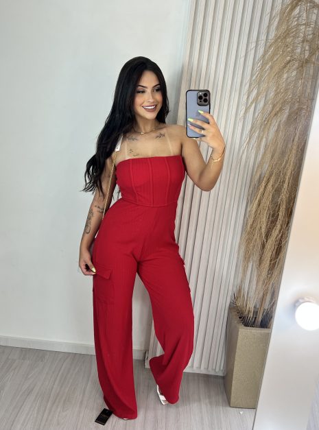 macacão longo adriely vermelho