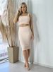 conjunto top e saia midi donna chica nude
