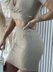 conjunto saia cropped transpassado donna chica bege