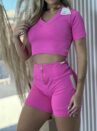 short zíper levanta bumbum donna chica rosa pink