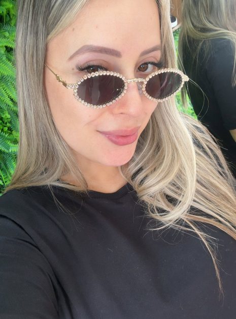Óculos strass sheila dourado