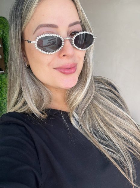 Óculos strass sheila dourado