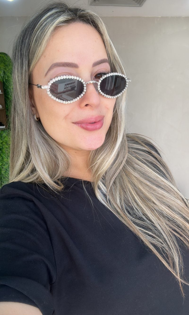 Óculos strass sheila dourado