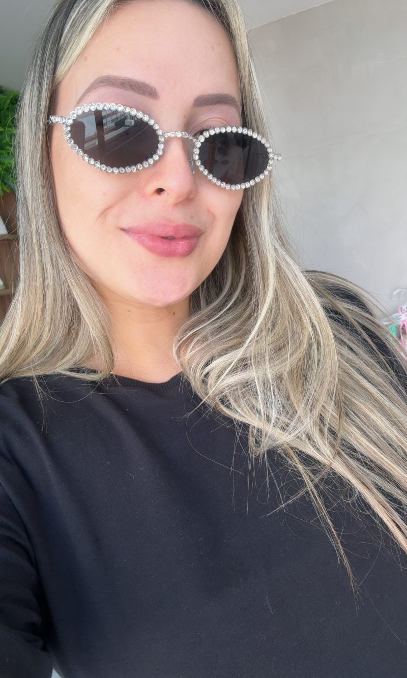 Óculos strass sheila dourado