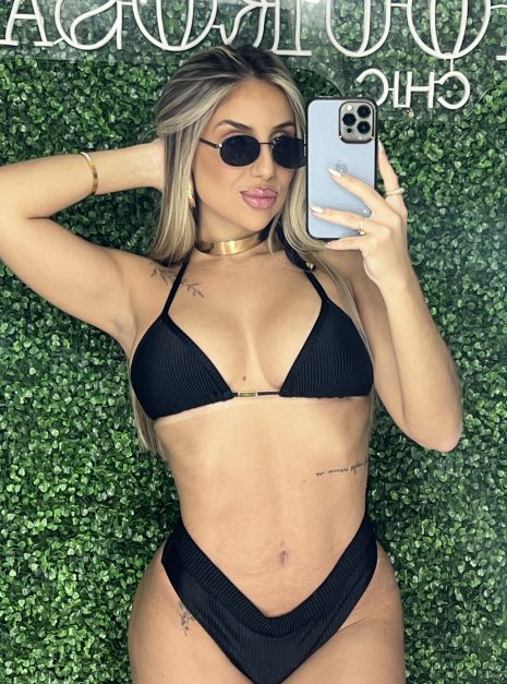 biquini canelado preto