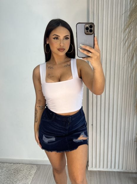 cropped luna branco