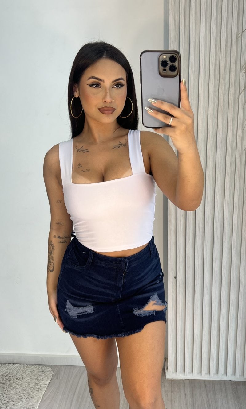 cropped luna branco