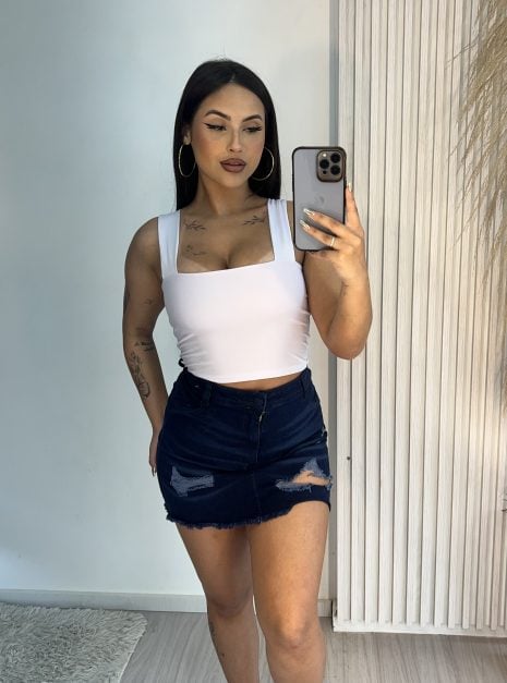 cropped luna branco