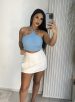 saia com short bengaline gabriela off white
