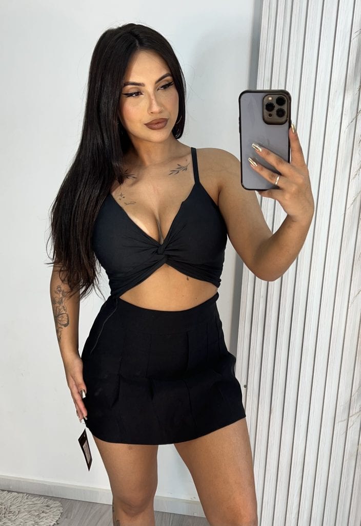 saia com short bengaline gabriela preto saia com short bengaline gabriela preto