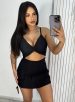 saia com short bengaline gabriela preto