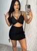 saia com short bengaline gabriela preto
