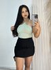 saia com short bengaline gabriela preto
