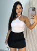 saia com short bengaline gabriela preto