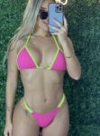 biquini raquel canelado rosa pink amarelo neon