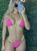 biquini raquel canelado rosa pink amarelo neon