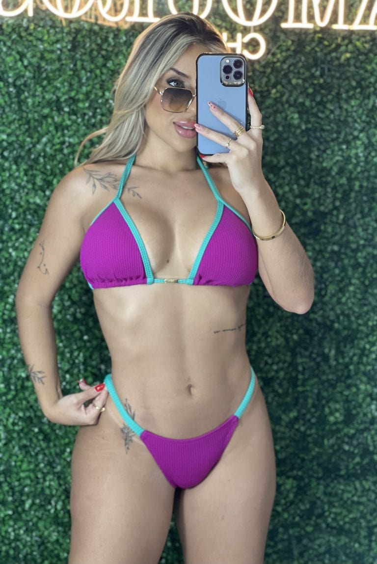 biquini raquel roxo/verde