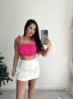 saia com short bengaline gabriela off white