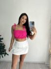 saia com short bengaline gabriela off white