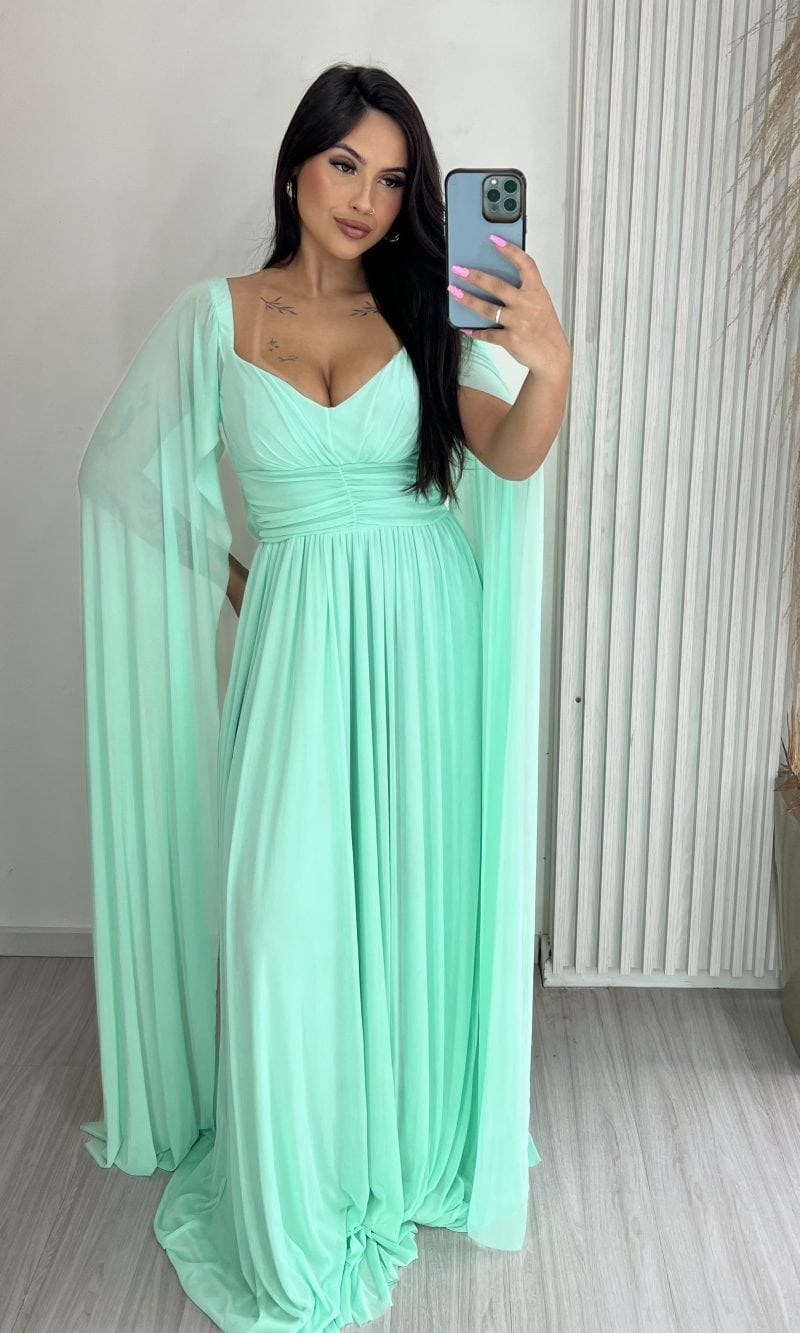vestido longo keisha verde Água vestido longo keisha verde Água