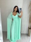 vestido longo keisha verde Água