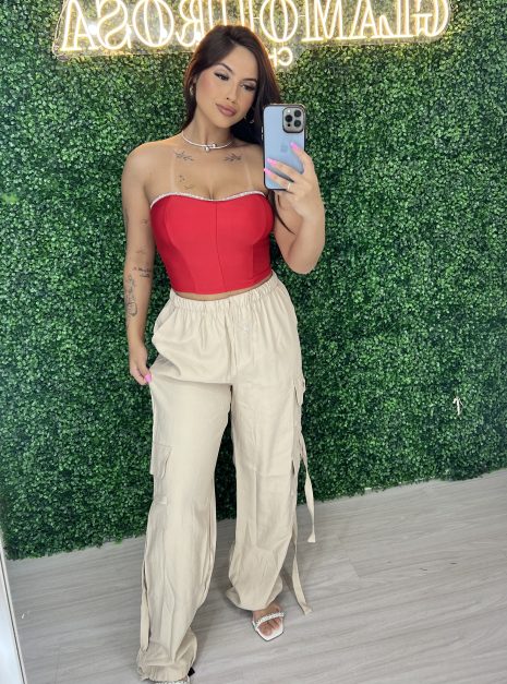cropped luna vermelho