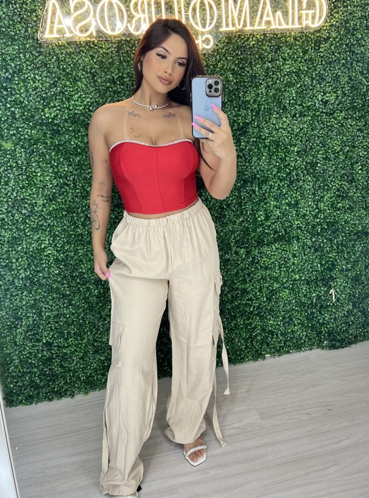 cropped luna vermelho