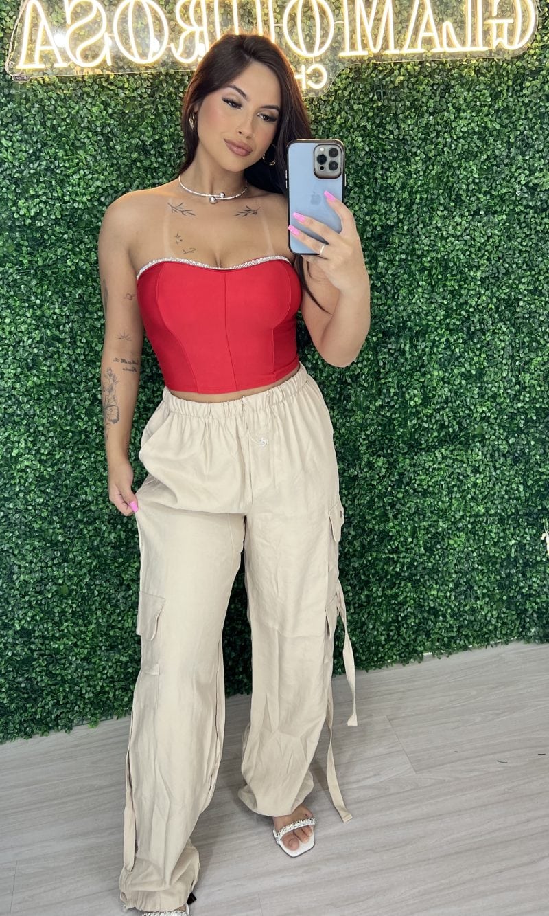 cropped luna vermelho
