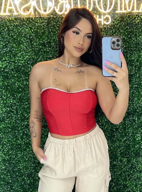 cropped luna vermelho