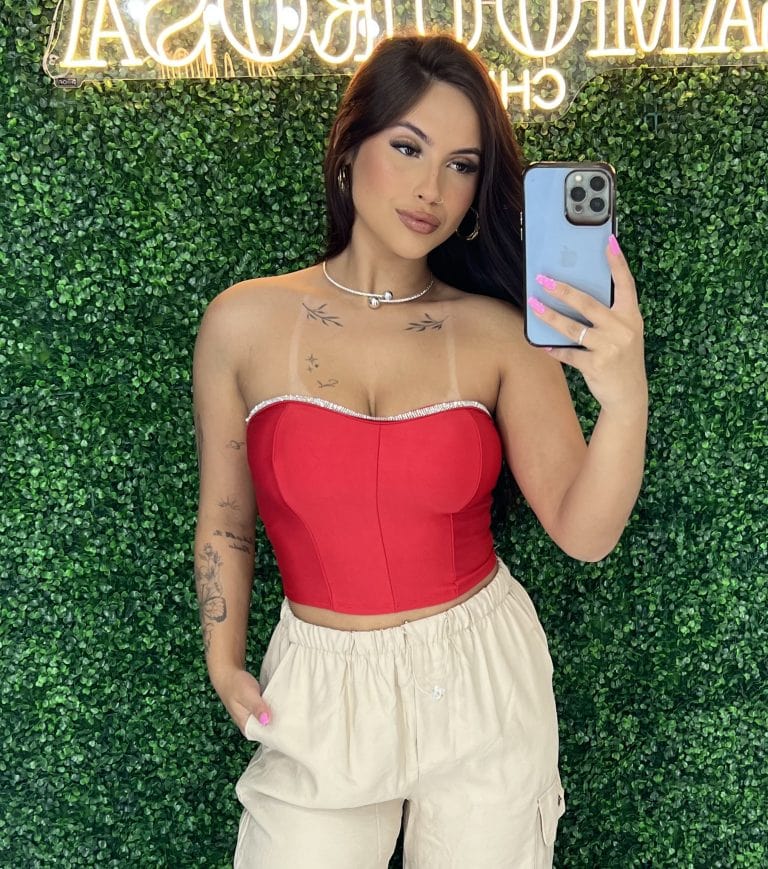 cropped luna vermelho